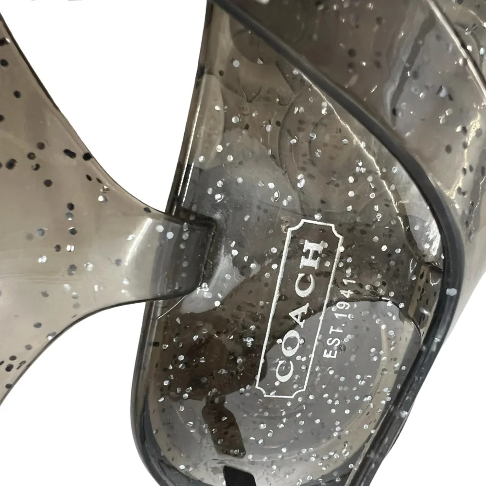 Coach Clear Glitter and‎ Beaded Hilda Jelly Sandals Women Size 5B